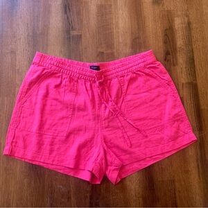J. Crew Shorts Medium Pink High Waist Casual Linen Blend Preppy Pockets Summer